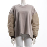 異素材切り替えクルーネックカットソー