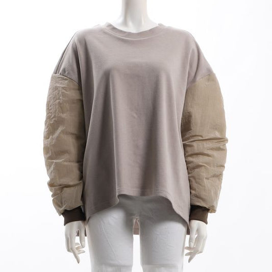 異素材切り替えクルーネックカットソー