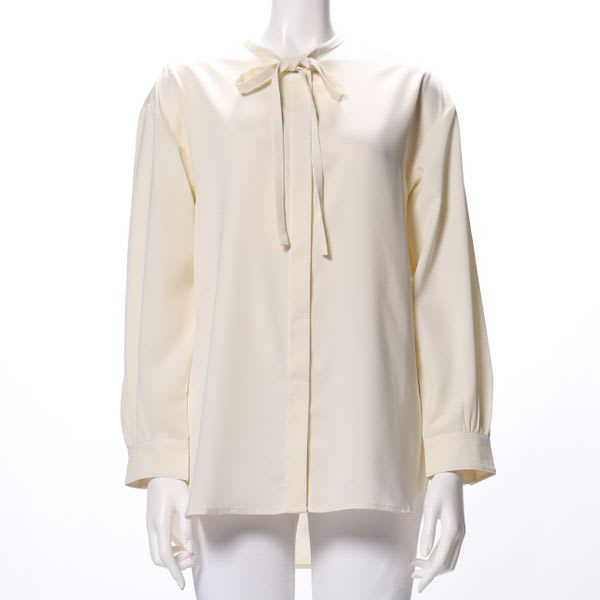 前開きリボンタイブラウス