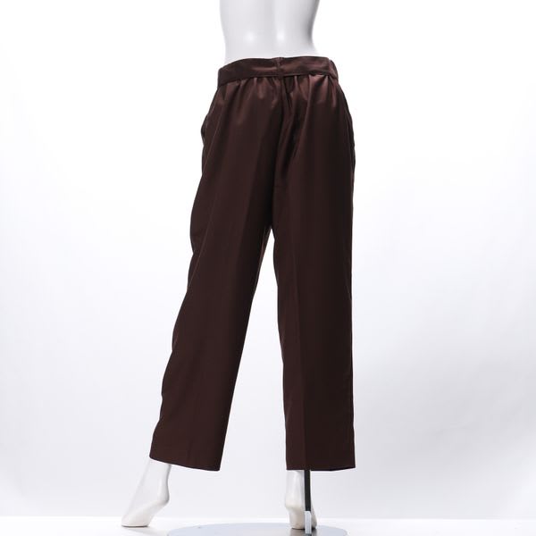 ベルト付き薄手テーパードパンツ