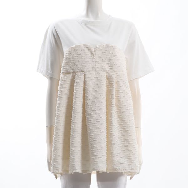 ジャガード生地レイヤードカットソー