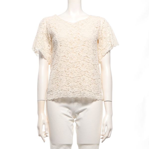 袖フレアレースブラウス