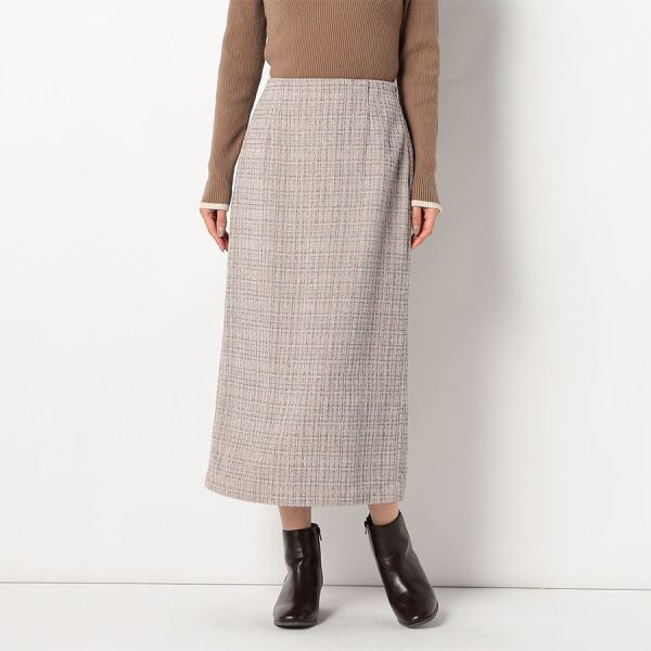 ツイードバックスリットスカート