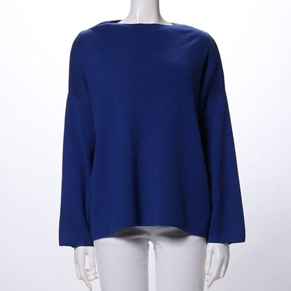 スラッシュドネックドロップショルダーニット