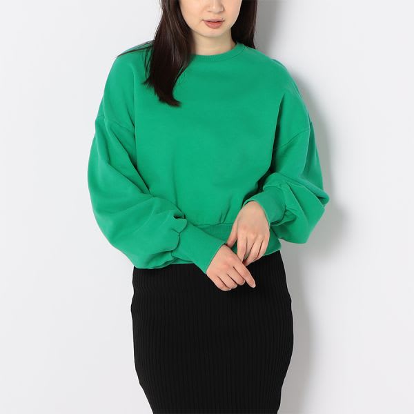 ボリュームスリーブクルーネックプルオーバー