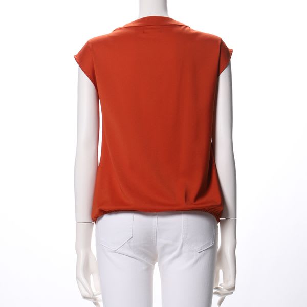 フロントタックフレンチスリーブブラウス