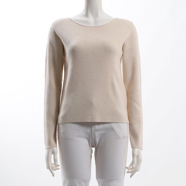 パールデザインリブニット