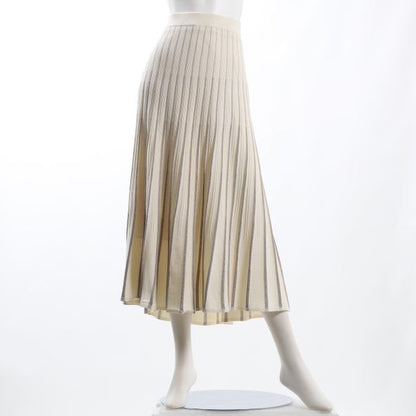 バイカラープリーツニットスカート