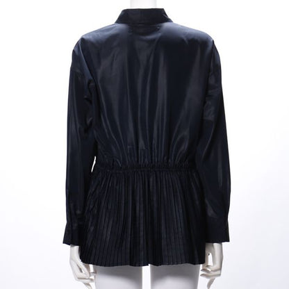 プリーツ切り替えデザインブラウス