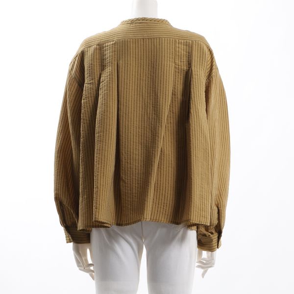 リボンタックストライプブラウス