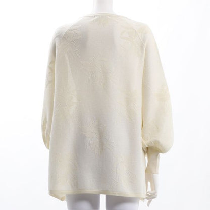 リーフジャガード花柄ニット