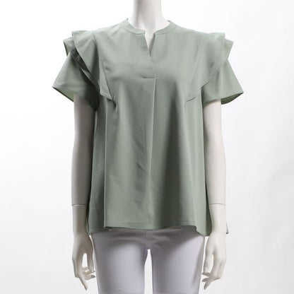 肩フリルブラウス