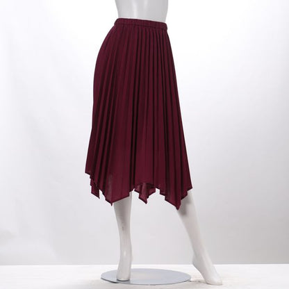 アシンメトリーヘムプリーツスカート