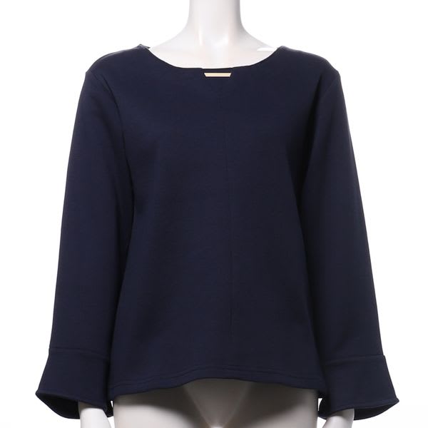 メタルプレート付きワイドスリーブカットソー