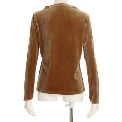 針抜きベロアオフネックカットソー