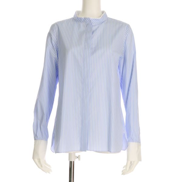 スタンドカラーストライプシャツ