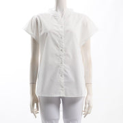 スタンドVネックブラウス