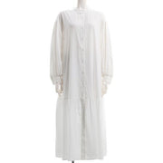 ティアードデザインバンドカラーシャツワンピース