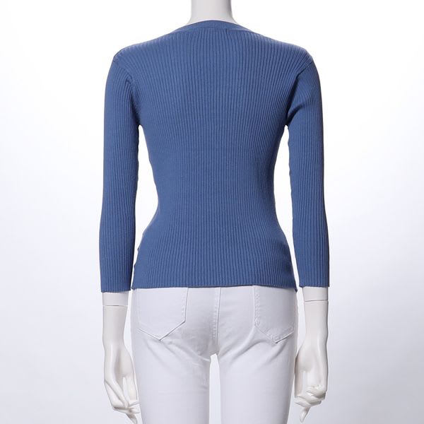 リブニットプルオーバー