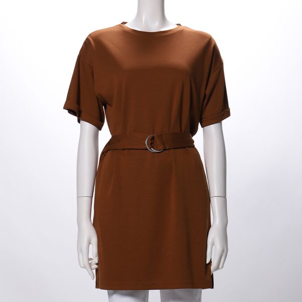 サイドスリットベルト付きトップス