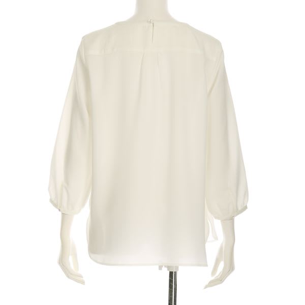 フロント細リボンボウタイブラウス