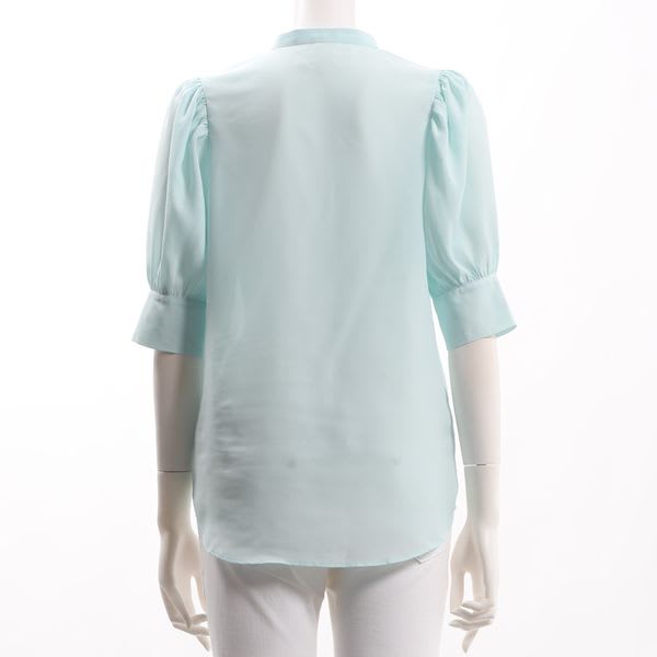 バンドカラーパフスリーブブラウス