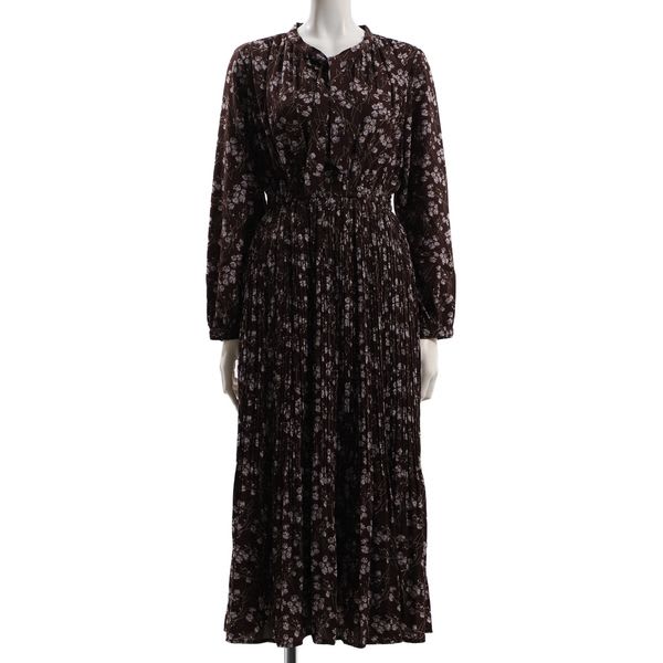 ボウタイプリーツ小花柄ワンピース