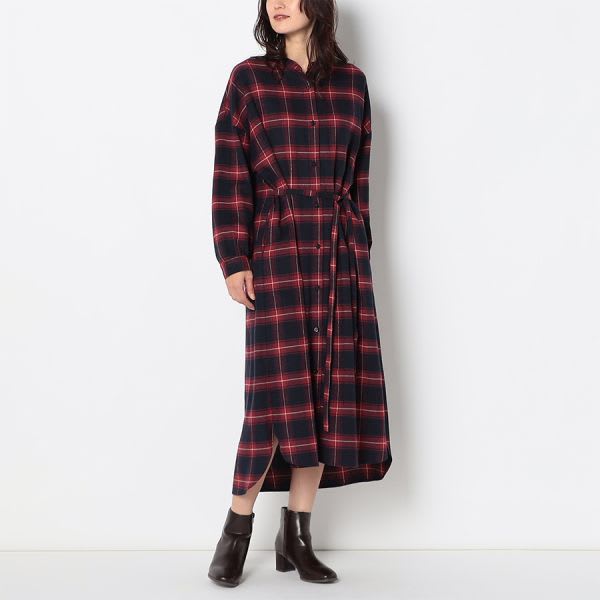 チェックシャツワンピース