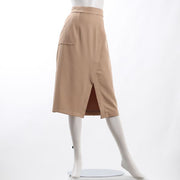 アウトポケットデザインラップ風スカート