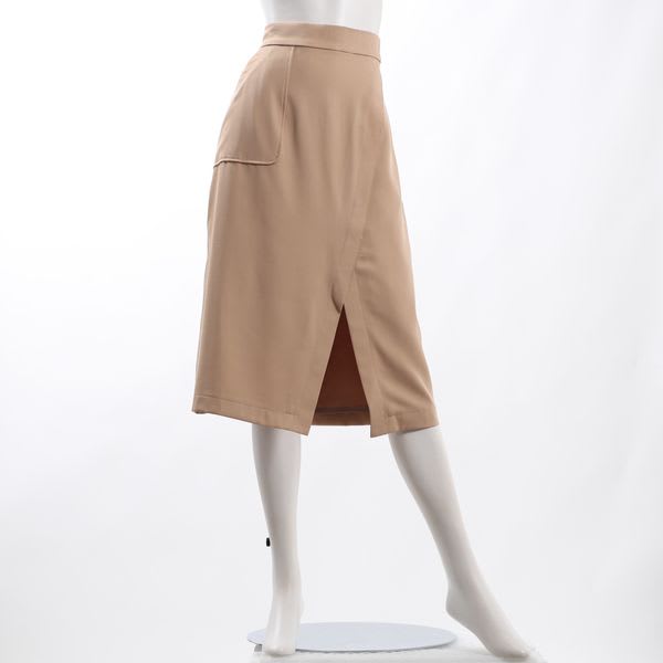 アウトポケットデザインラップ風スカート