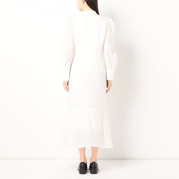 シアーチェック柄シャツワンピース