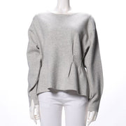 ウエストタックペプラムニット