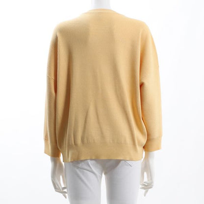 肩デザインクルーネックニット