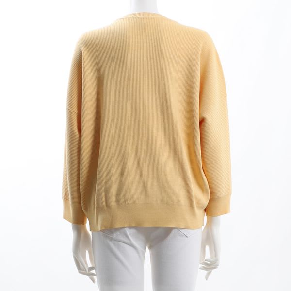 肩デザインクルーネックニット