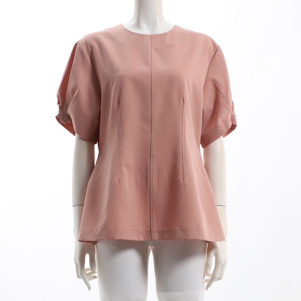 ペプラムシルエットクルーネックブラウス