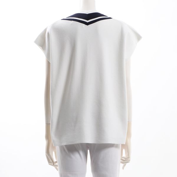 ライン付きVネックニットベスト