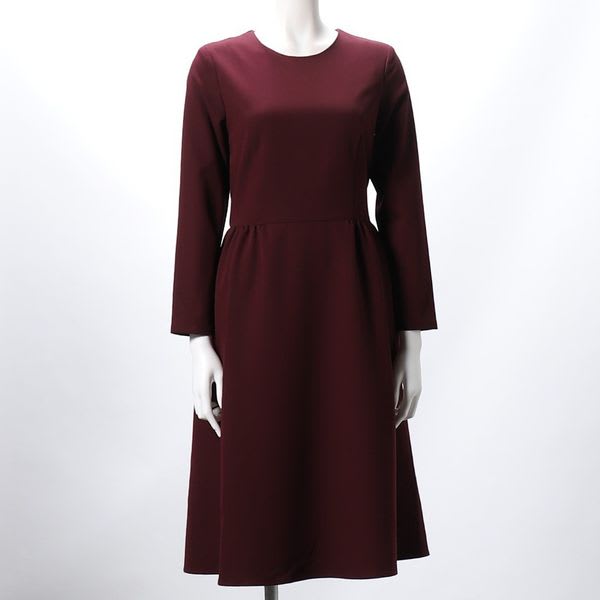 ウエストリボンラウンドネックワンピース