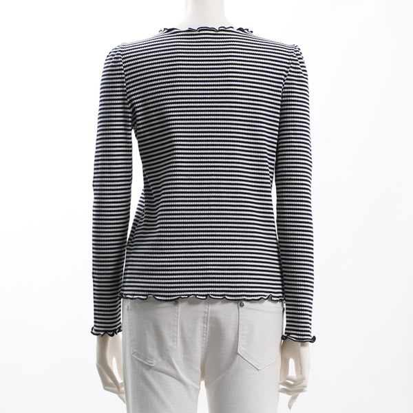 ボーダーメロウフリルカットソー