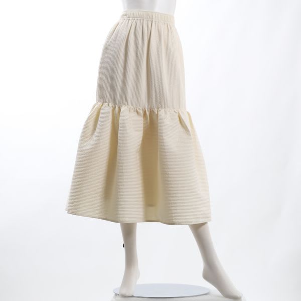 ストライプジャカードギャザースカート