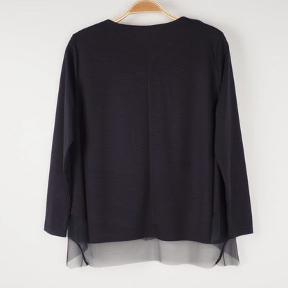 裾異素材切替えカットソー