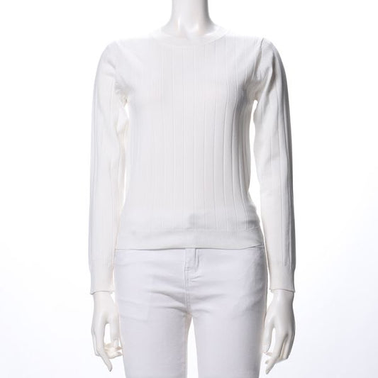 太リブクルーネックニット