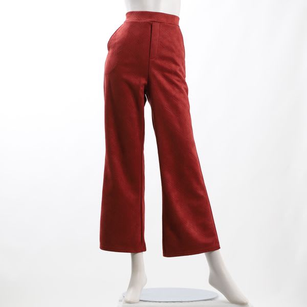 エンボス加工スエード調ワイドパンツ