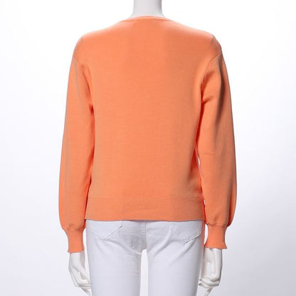 オープンフロントネックニット