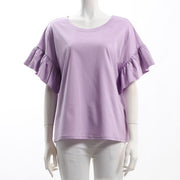 袖フリルカットソー