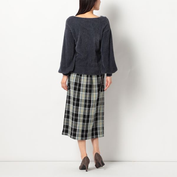 レースドッキングデザインニット