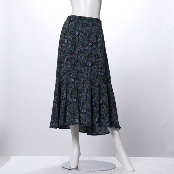 ダークフラワープリントフィッシュテールスカート