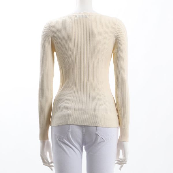 スカラップネックニット