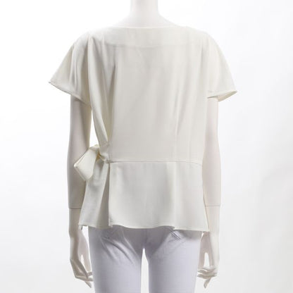 サイドリボンアシンメトリーペプラムブラウス