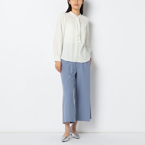 バックゴムタック入りワイドパンツ
