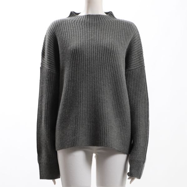 リブ編みオフネックニット